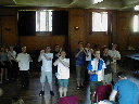 Cast rehersing in London